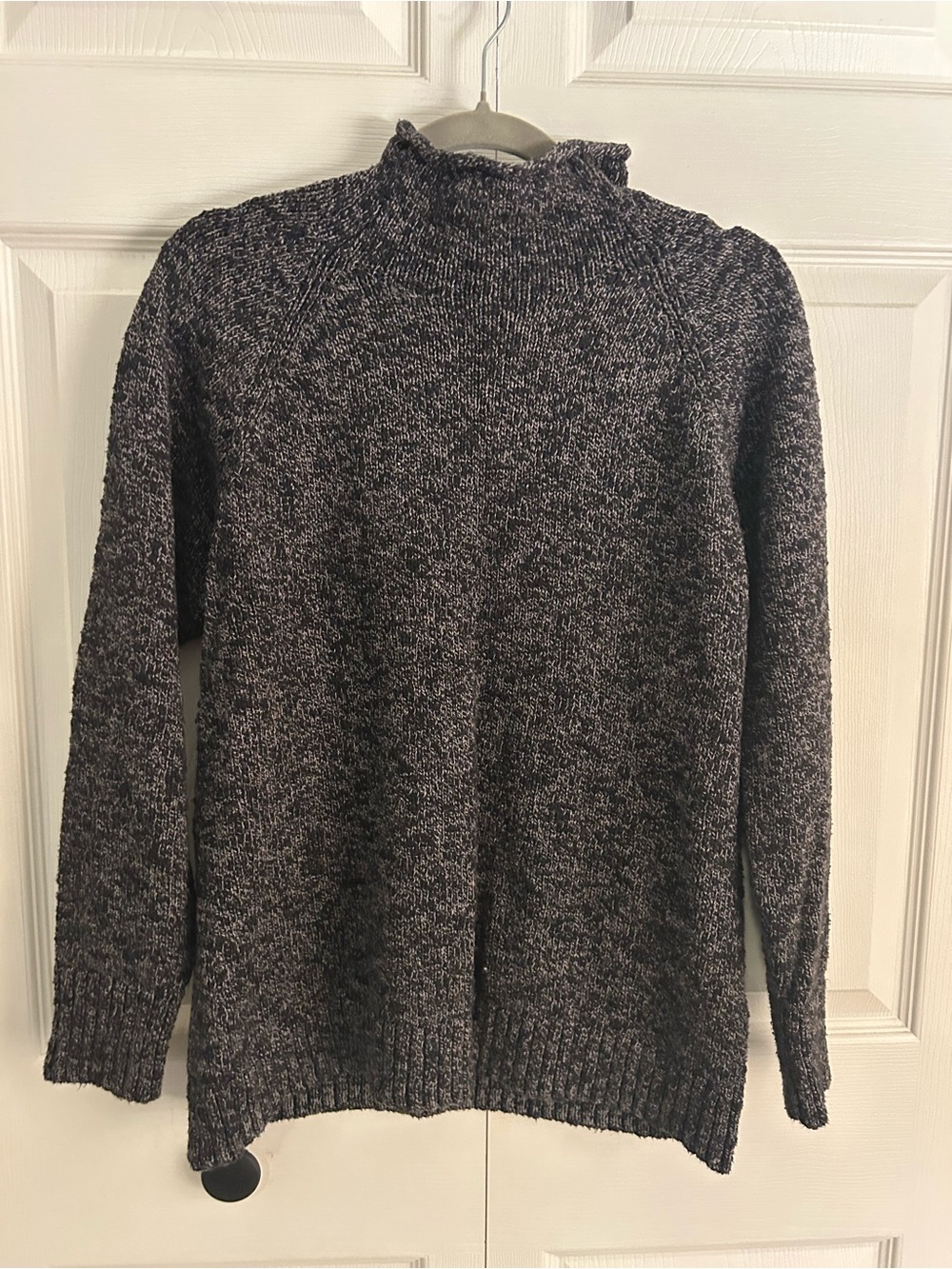LL Bean Men's Charcoal Heather Mock Neck Sweater
